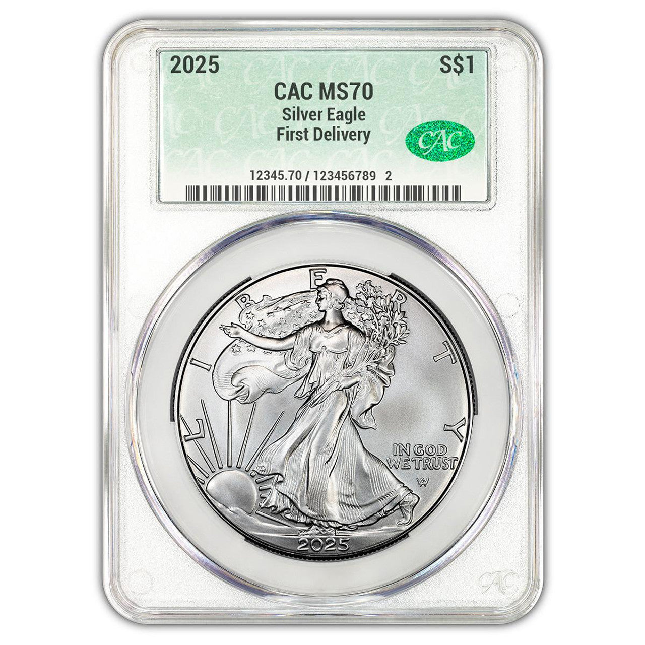 2025 $1 American Silver Eagle CAC MS70 First Delivery - CoinsTV