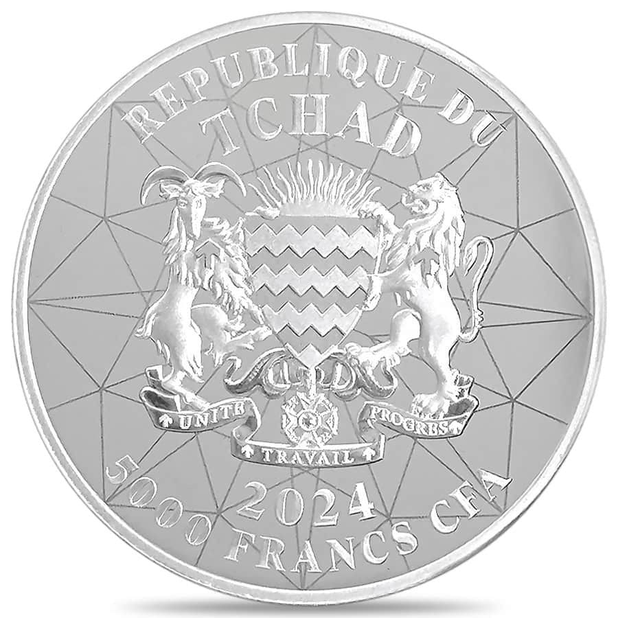 2024 Chad Multifaceted American Eagle UHR 1 oz Silver Coin