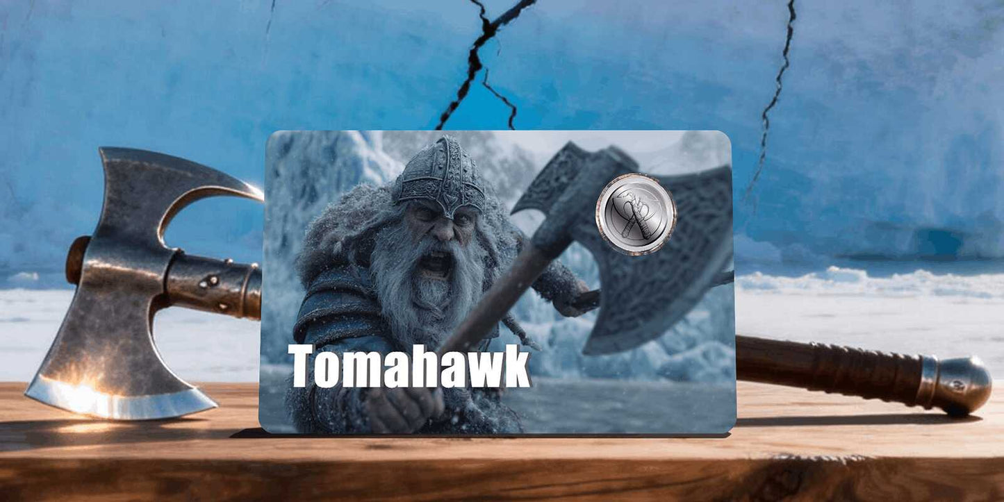 2026 Liberia Viking Tomahawk 1/500 oz Platinum in Card
