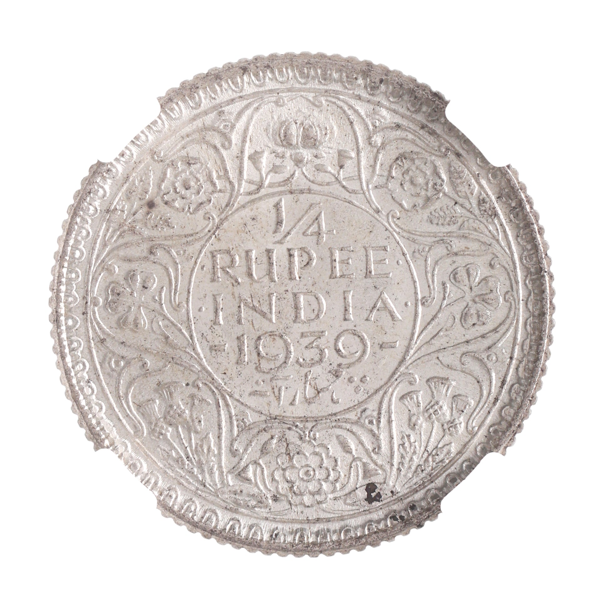 1939 India Silver 1/4 Rupee - Crowned King George VI - NGC Certified BU - CoinsTV