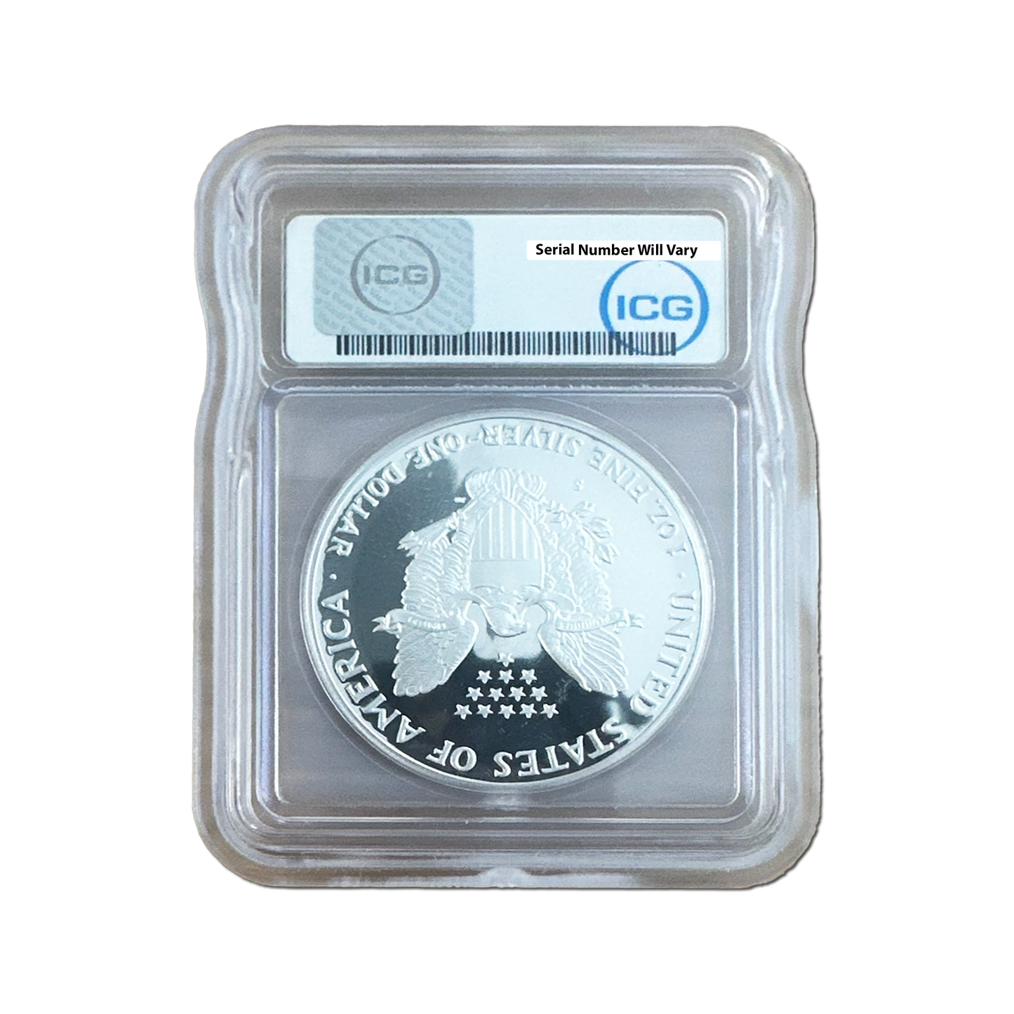 1989-S Silver Eagle - Austin Hutto Signature Label - ICG PR70 DCAM - CoinsTV