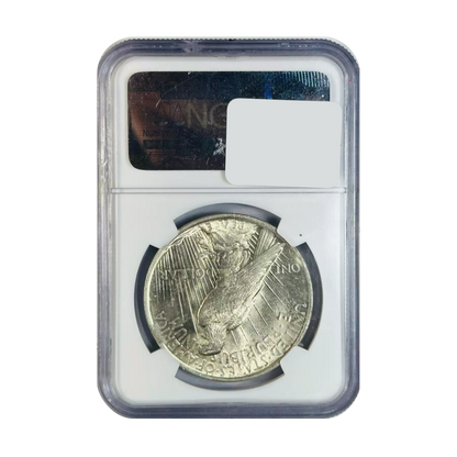 1923 Peace Silver Dollar Curved Clip @ 4:00 - Mint Error NGC MS64 - CoinsTV
