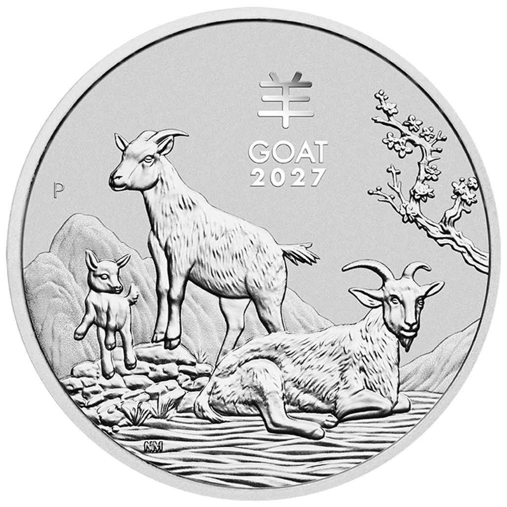2027 Australia Lunar Goat BU 1/2 oz Silver Coin