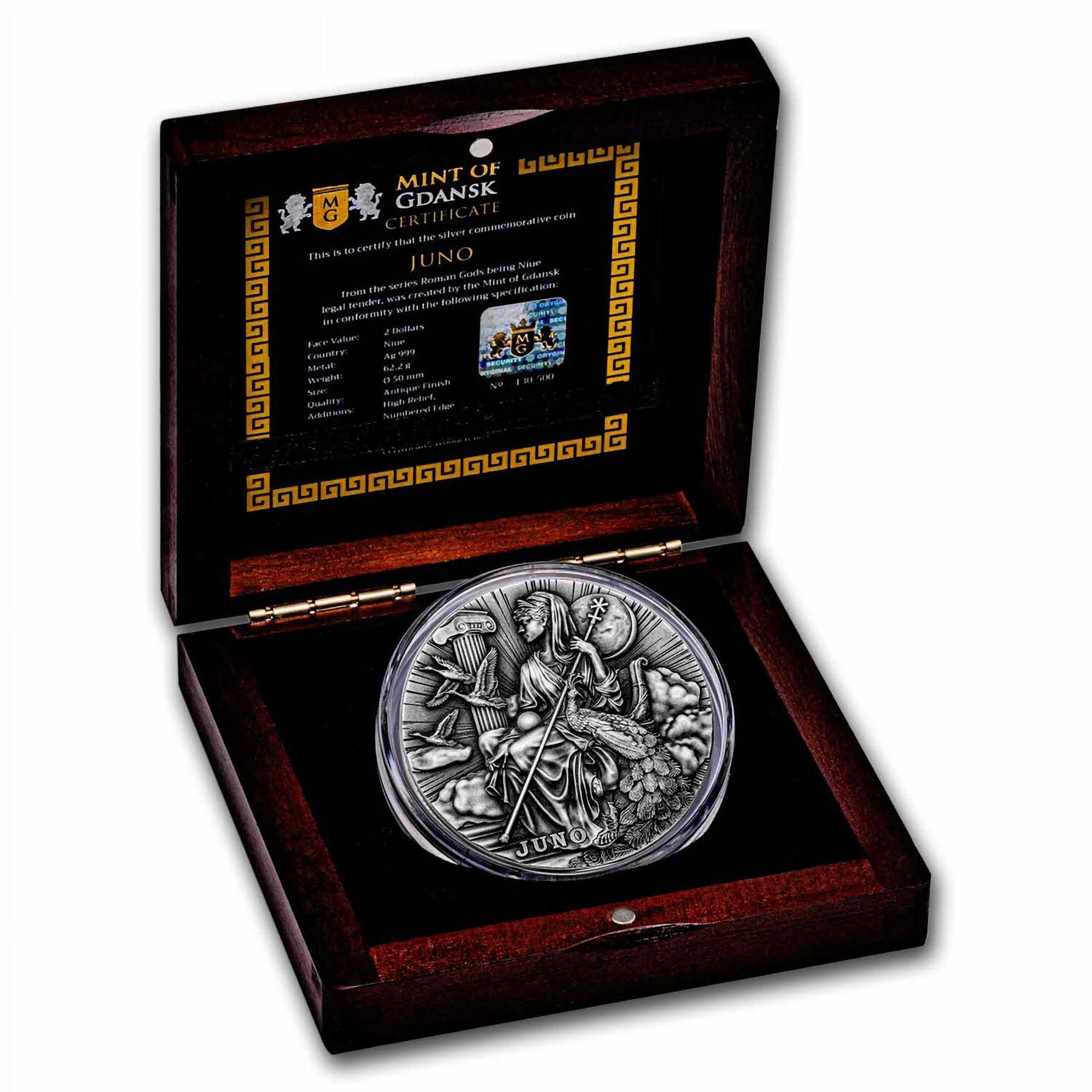 2022 Niue Roman Gods Juno 2 oz Silver Coin - CoinsTV
