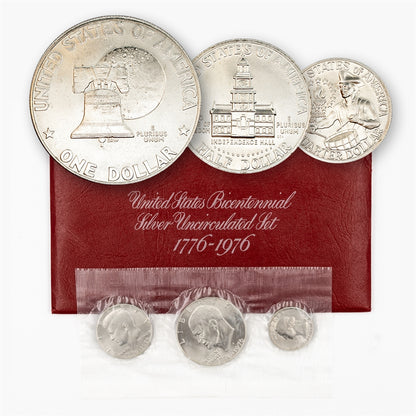 1976 US Mint 3 pc Bicentennial Silver Set - Original Government Packaging