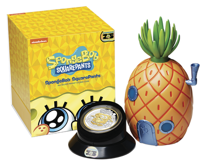 2024 Tuvalu SpongeBob Squarepants Gold Gilded Proof 2 oz Silver Coin