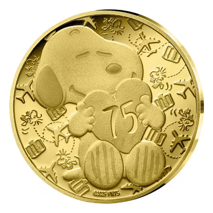 2025 France Peanuts Snoopy 75th Anniversary 0.5g Gold Coin