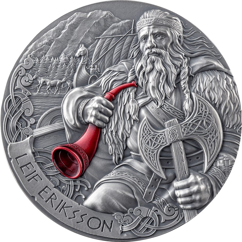2025 Cameroon The Way to Valhalla Leif Eriksson 2 oz Silver Coin - CoinsTV