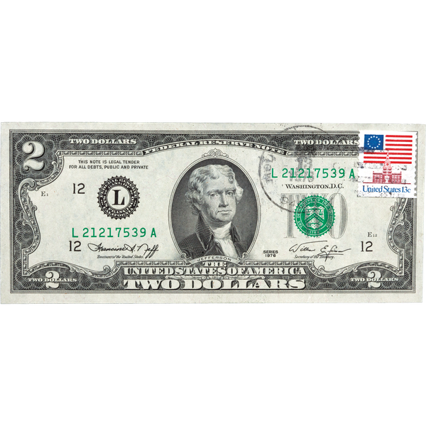 1976 $2 Federal Reserve Note Uncirculated - First Day of Issue - CoinsTV