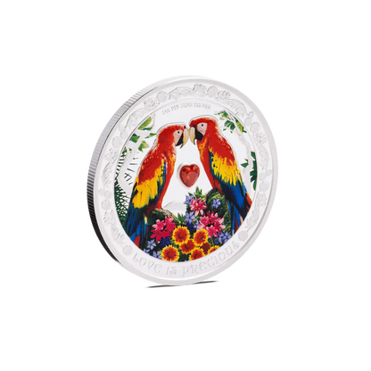 2024 Love is Precious - Macaw 1 oz Silver Coin