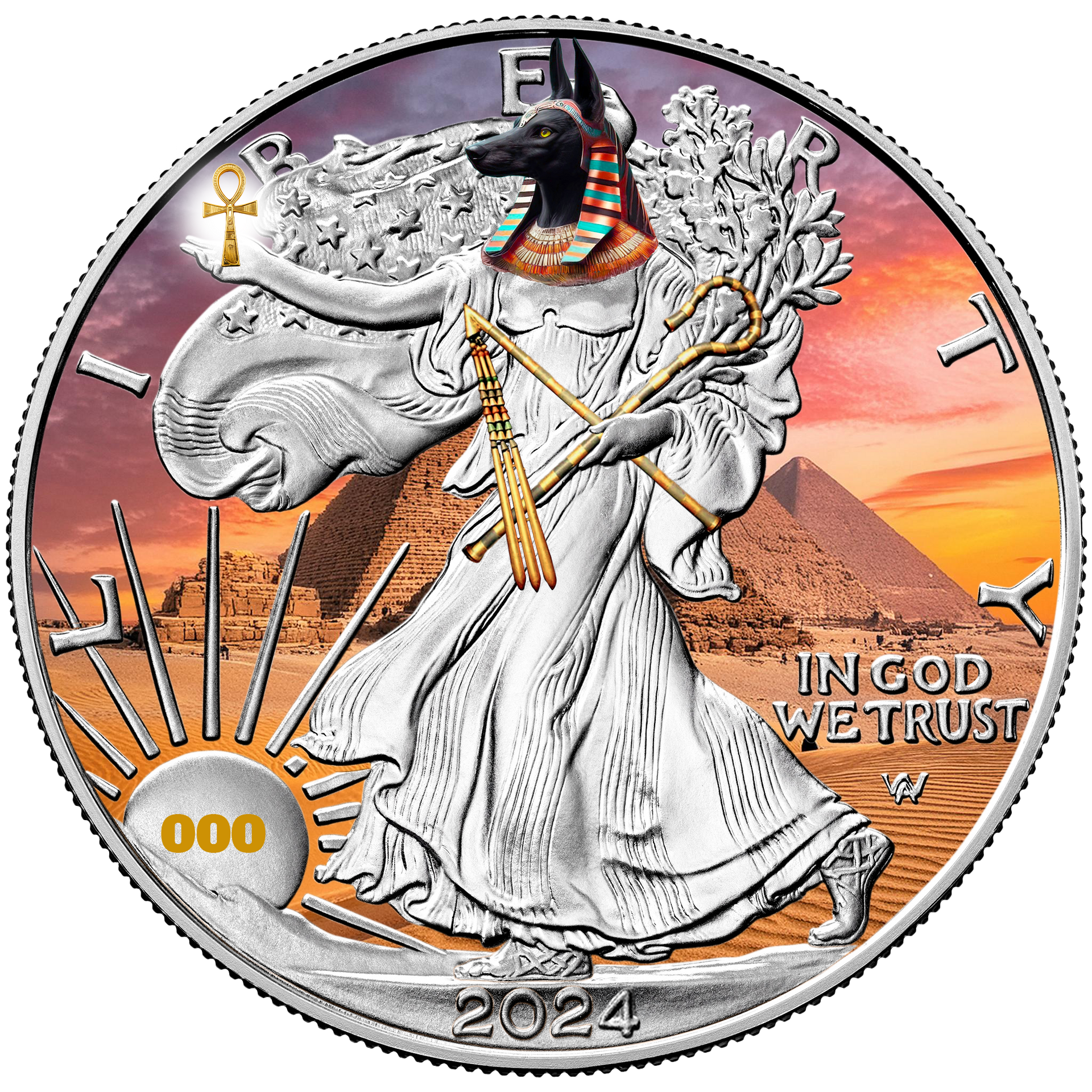 ADC年鑑2024 2024 1 oz American Silver Eagle USA Solar Eclipse - Hero Bullion