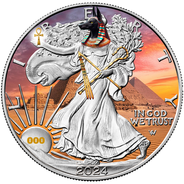 2024 Anubis Egyptian Silver Eagle 1 oz Silver