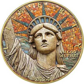 2024 U.S. Eagle Mosaic Statue of Liberty Edition 1 oz Silver Coin