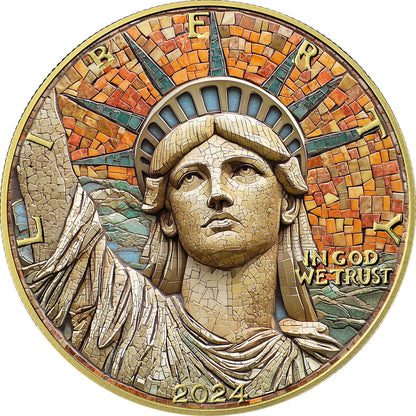 2024 U.S. Eagle Mosaic Statue of Liberty Edition 1 oz Silver Coin