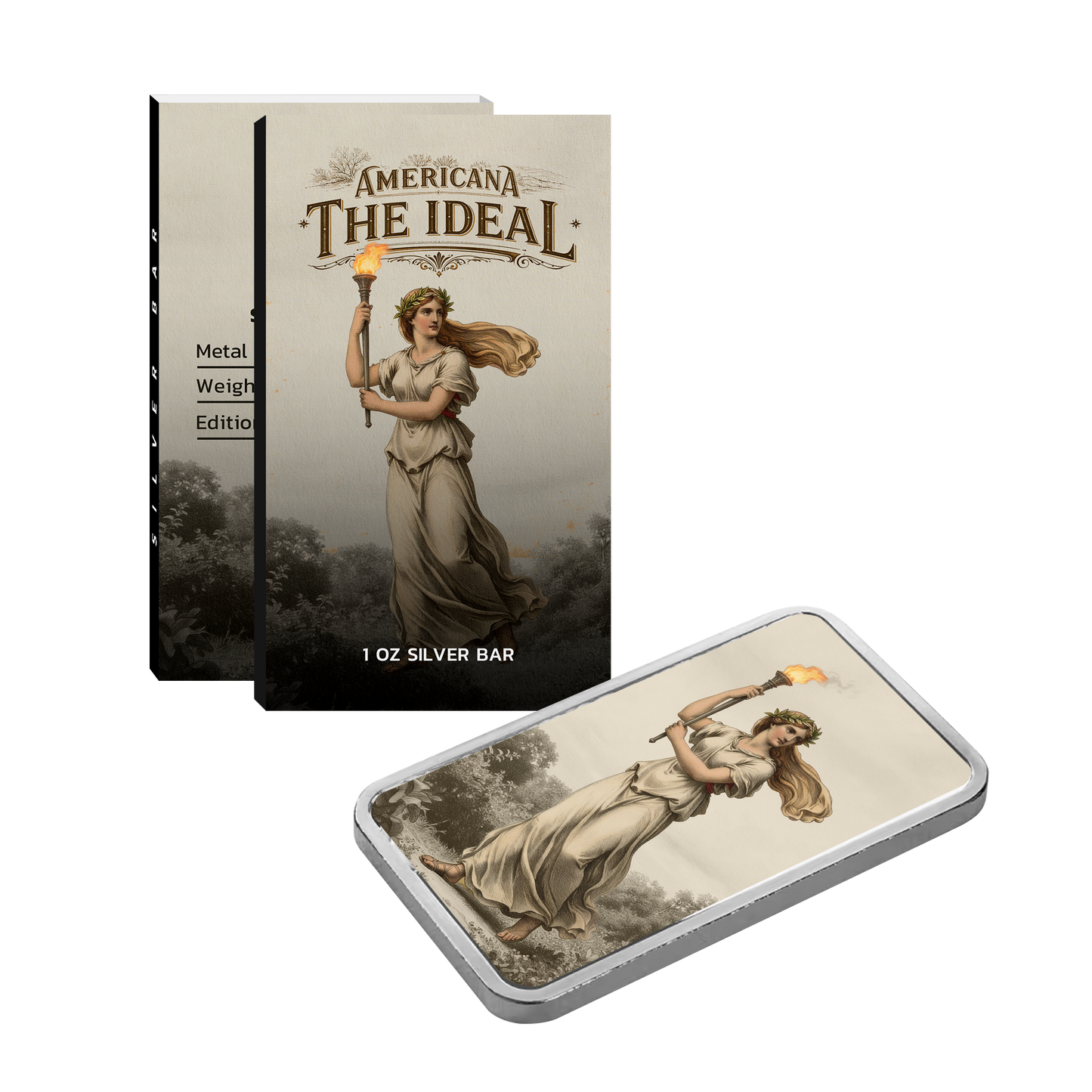 Americana 1 oz Silver Bar - The Ideal - CoinsTV