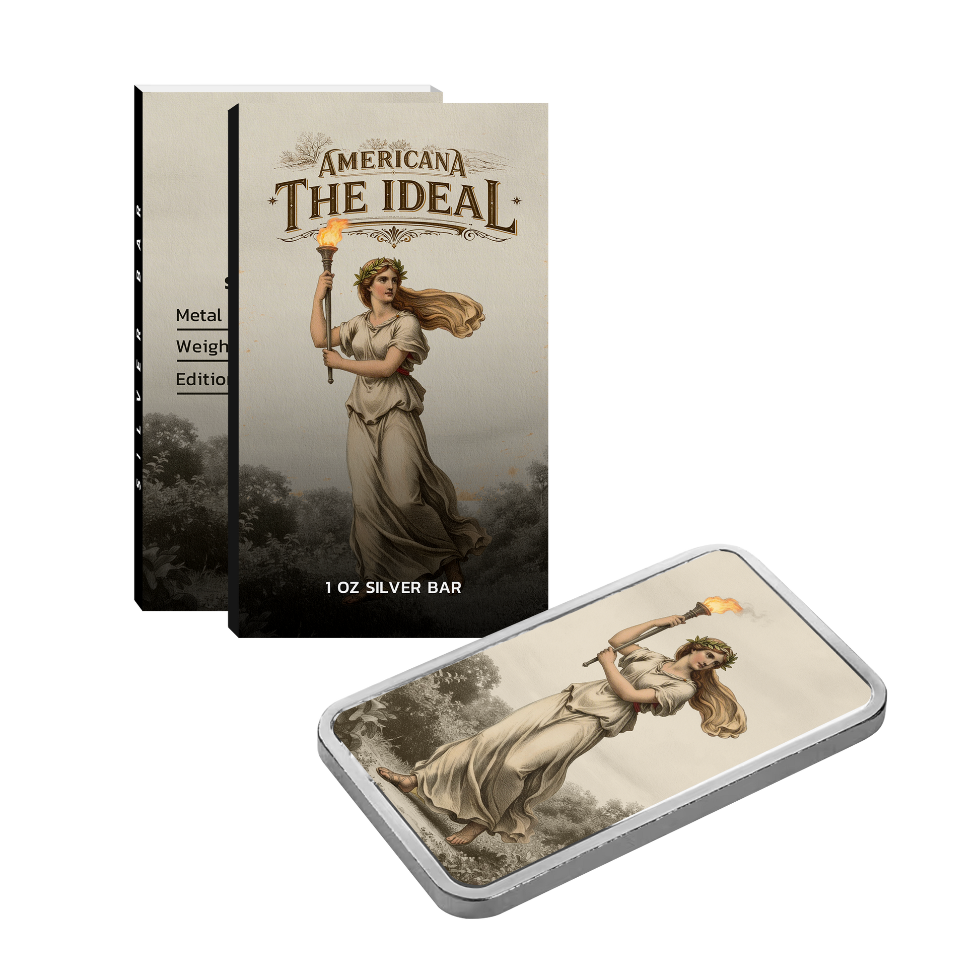 Americana 1 oz Silver Bar - The Ideal - CoinsTV