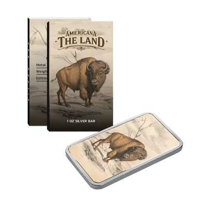 Americana 1 oz Silver Bar - The Land - CoinsTV