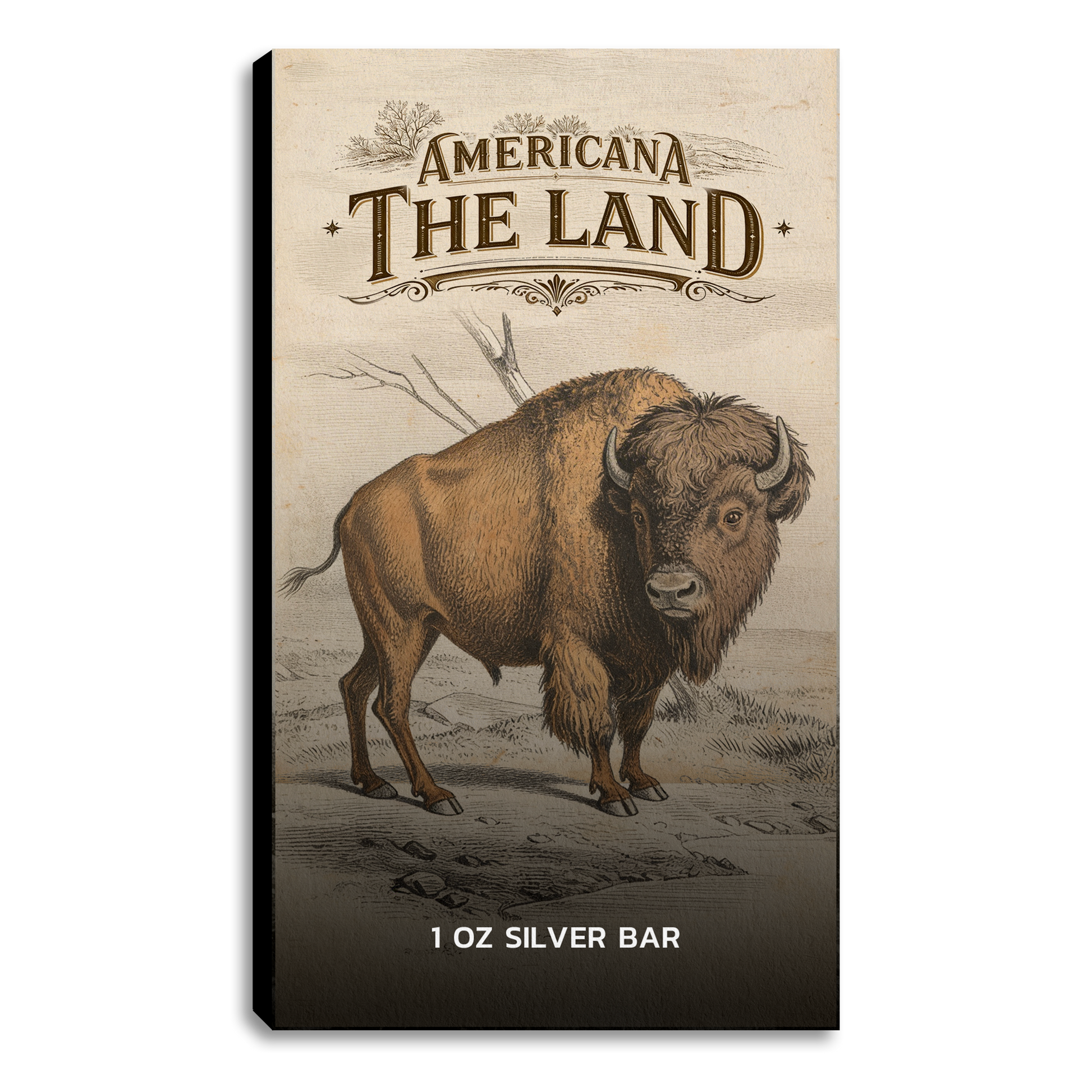 Americana 1 oz Silver Bar - The Land - CoinsTV