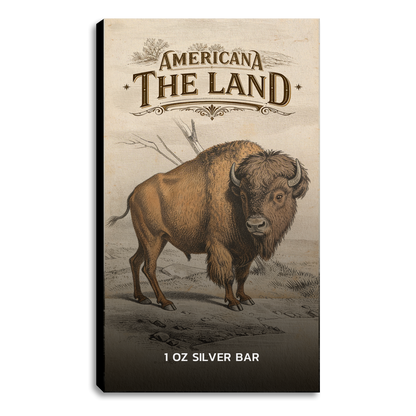 Americana 1 oz Silver Bar - The Land - CoinsTV
