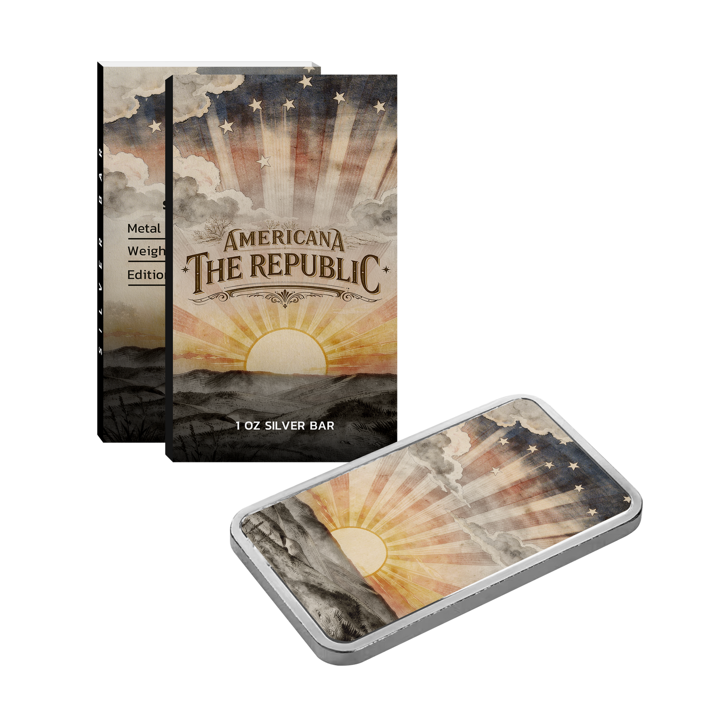 Americana 1 oz Silver Bar - The Republic - CoinsTV