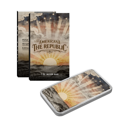 Americana 1 oz Silver Bar - The Republic - CoinsTV