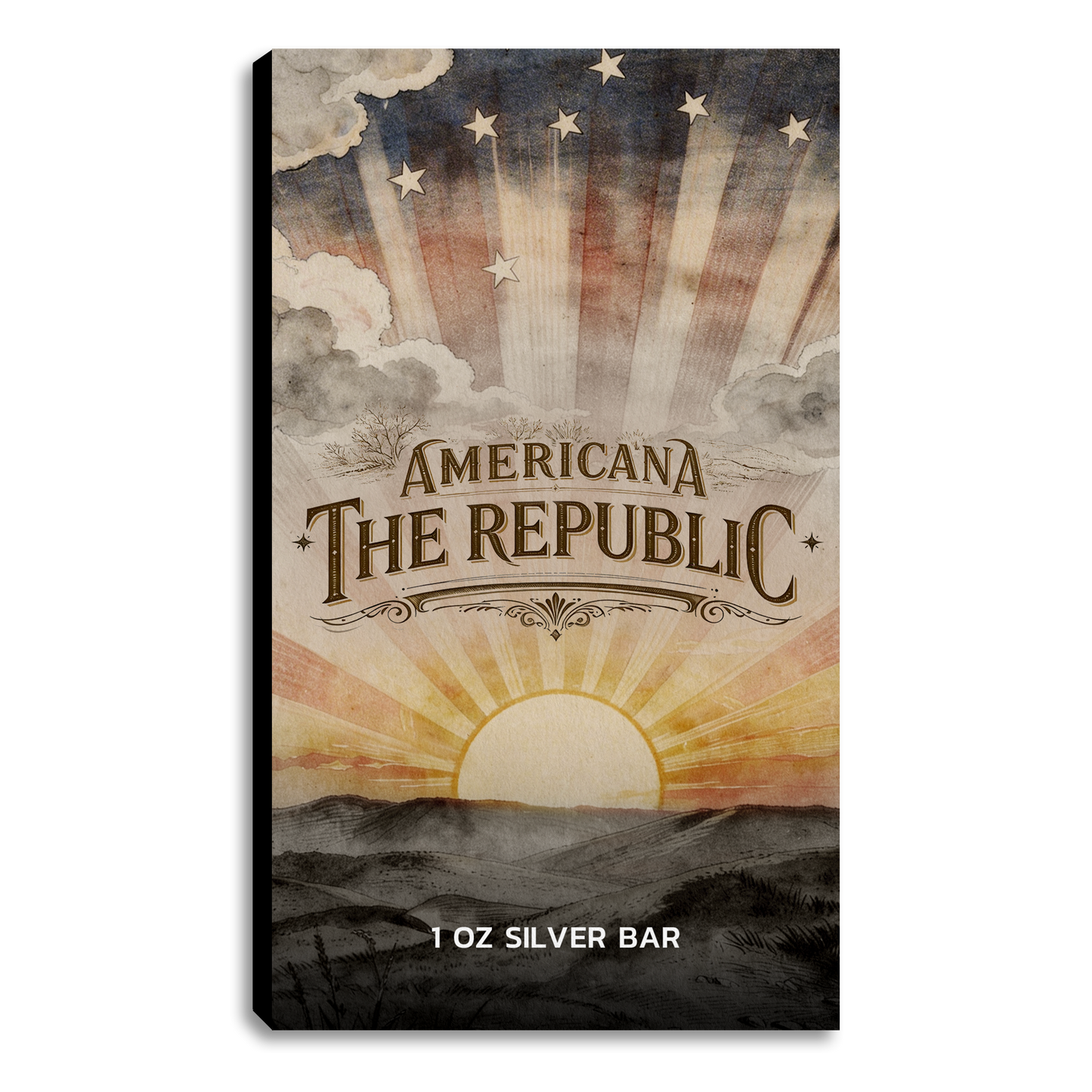 Americana 1 oz Silver Bar - The Republic - CoinsTV