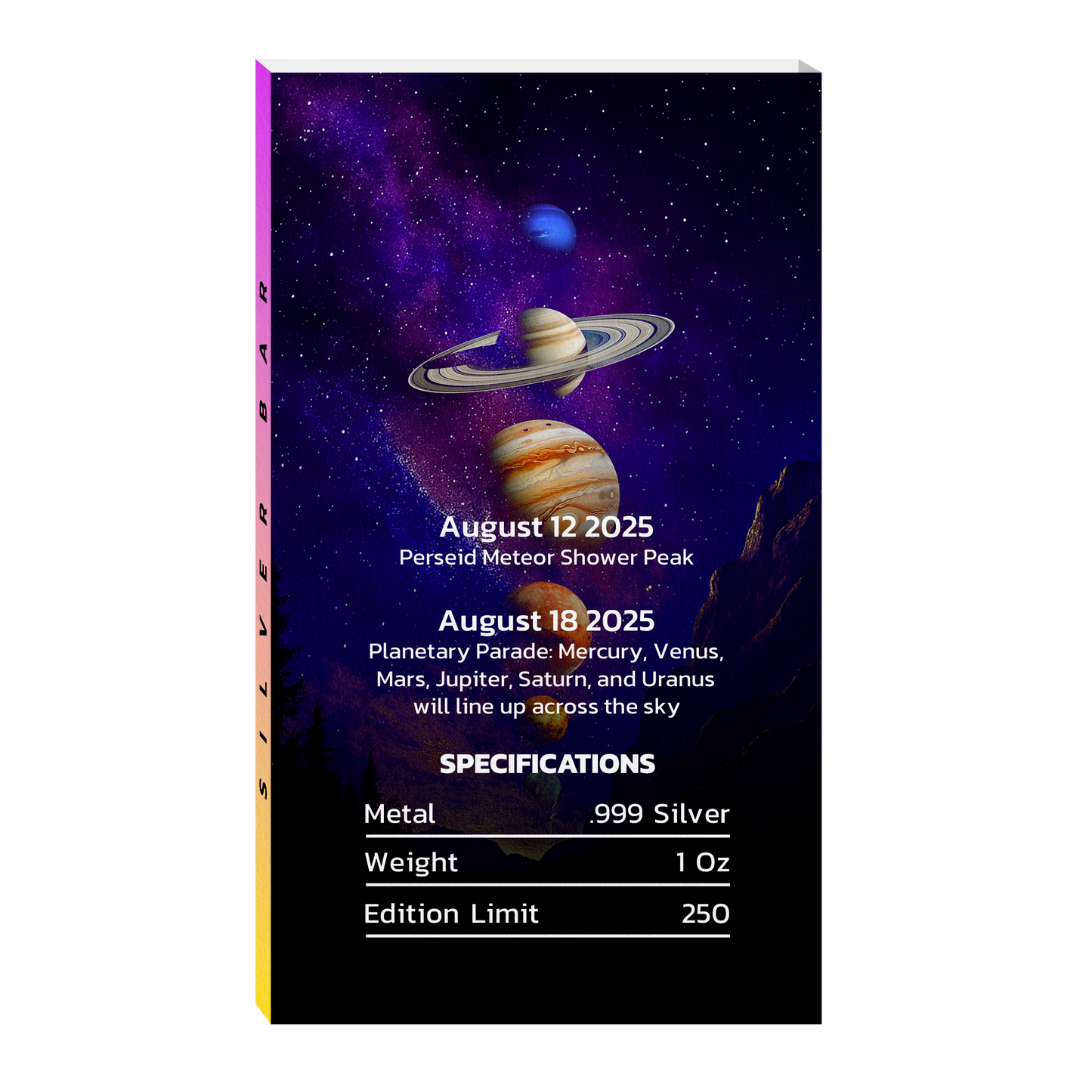 August Sky Spectacles 1 oz Silver Bar - CoinsTV