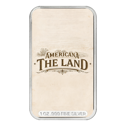 Americana 1 oz Silver Bar - The Land - CoinsTV
