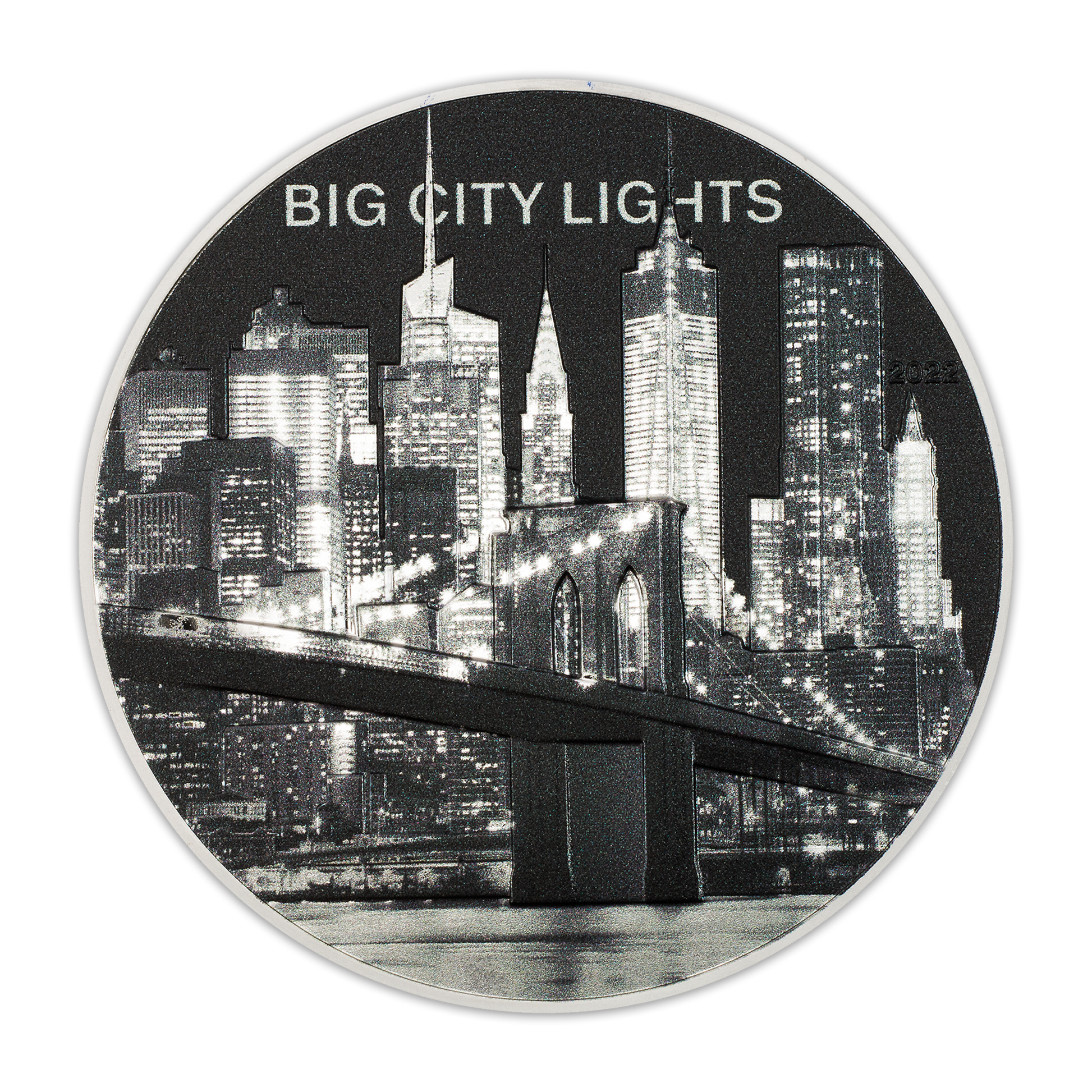 2022 Cook Islands Big City Lights NY 1 oz Silver - CoinsTV