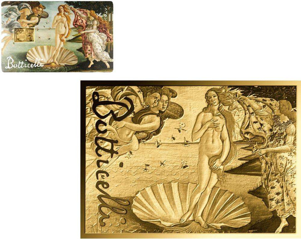 Chad Birth of Venus 1/1000 oz Gold Coin in Card - CoinsTV