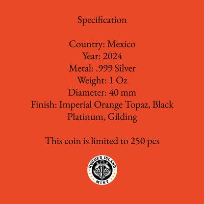 2024 Mexico Libertad Black & Orange Topaz Edition 1 oz Silver Coin