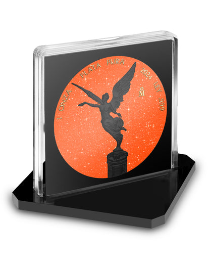 2024 Mexico Libertad Black & Orange Topaz Edition 1 oz Silver Coin