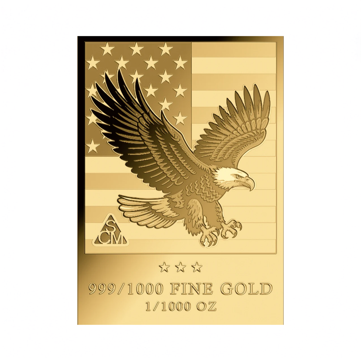 2026 Bald Eagle America Series 1/1000 oz 999 Gold Medal in Card