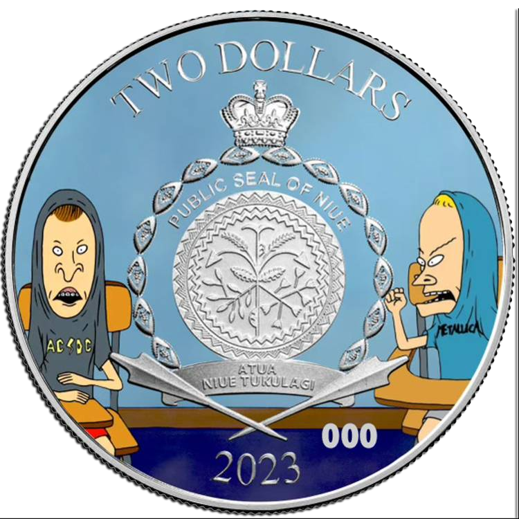 2023 Niue Beavis & Butthead Headbanger Edition 1 oz Silver Coin - CoinsTV