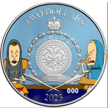 2023 Niue Beavis & Butthead Headbanger Edition 1 oz Silver Coin - CoinsTV