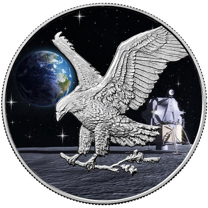 2024 Chromatics Moon Landing Silver Eagle Star Privy - CoinsTV