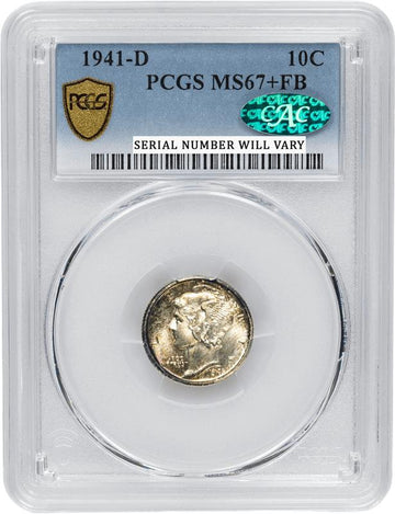 1941-D Mercury Dime - PCGS MS67+ FB CAC