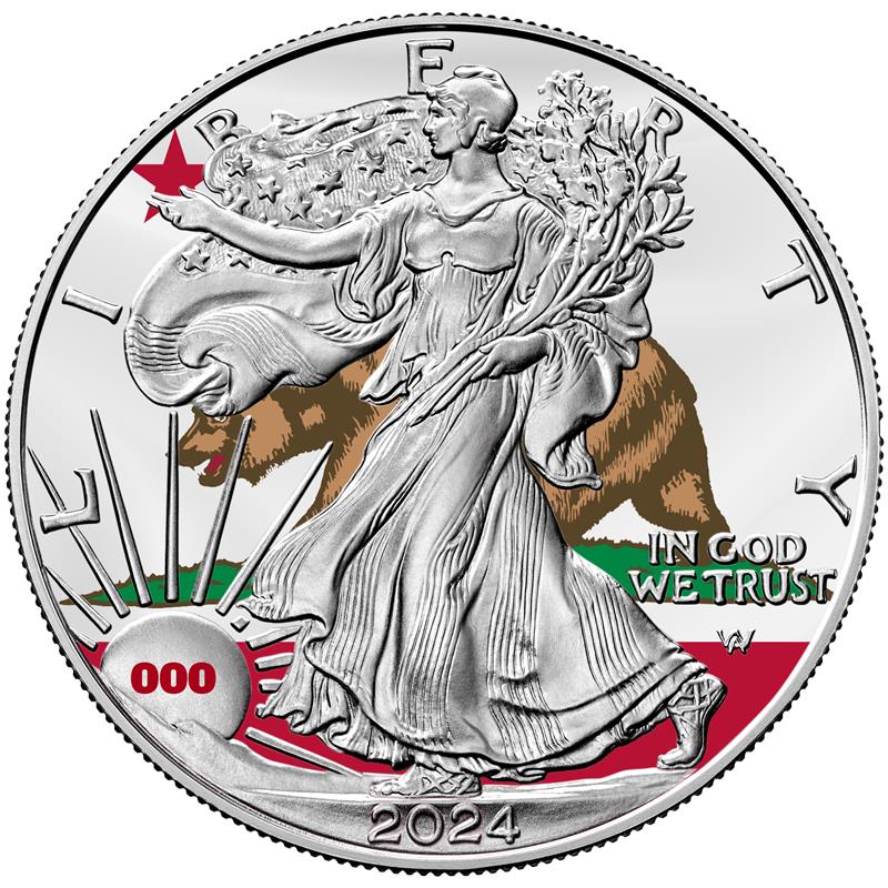 2024 State Flags Silver Eagle - California Limited Edition - CoinsTV