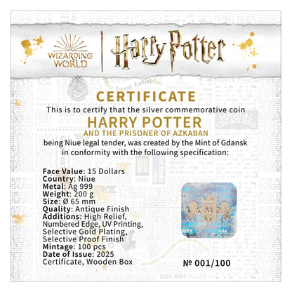 2025 Niue Harry Potter Prisoner of Azkaban 200g Silver Coin - CoinsTV