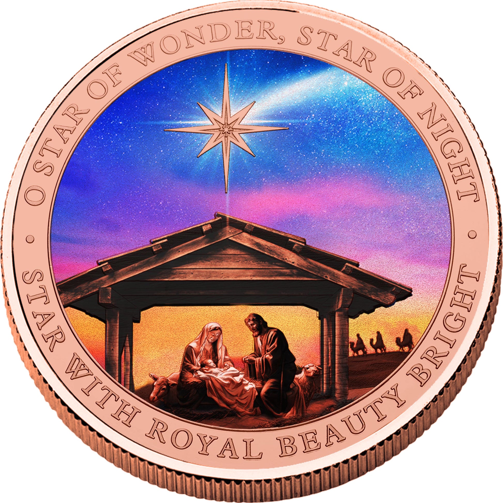2023 Cameroon Star of Wonder Colorized 5 oz Copper Coin - CoinsTV