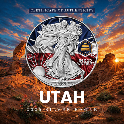 2026 Silver Eagle State Flags - Utah Limited Edition