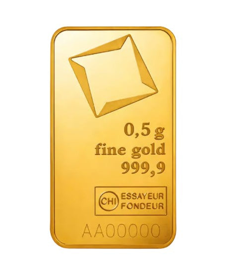 1/2 gram Gold Bar - Valcambi (Carded)