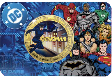 2025 Solomon Islands DC Catwoman Gold Plated 27.5g CN Coin in Card