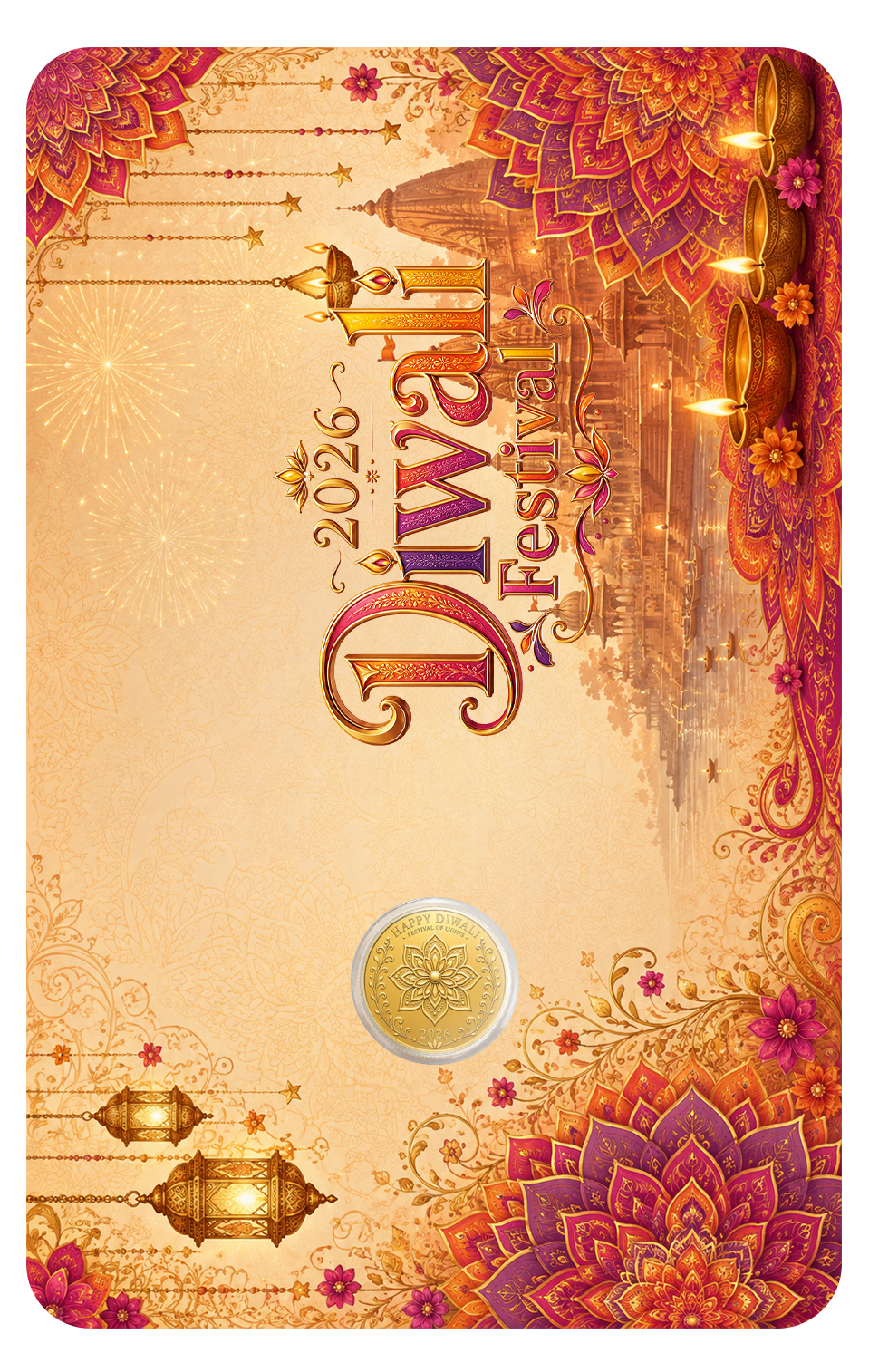 2026 Liberia Happy Diwali 1/100 oz Gold - CoinsTV