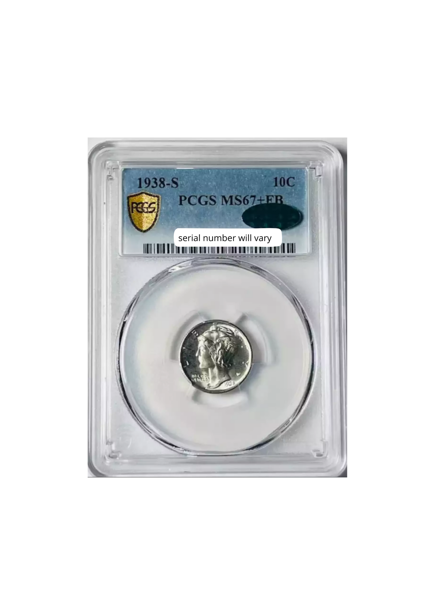1938-S Mercury Dime PCGS MS-67+ FB CAC - CoinsTV