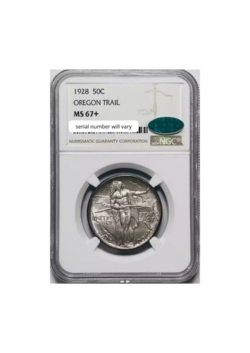 1928 Oregon Trail Silver Half Dollar Commemorative MS67+ CAC