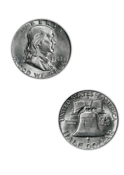 1963 Franklin 90% Silver Half Dollar Denver - Uncirculated