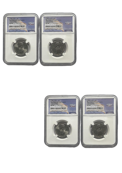 2026 P&D Declaration of Independence Quarter 2 pc Set - 250th Anniversary Washington Label - NGC MS66 ER