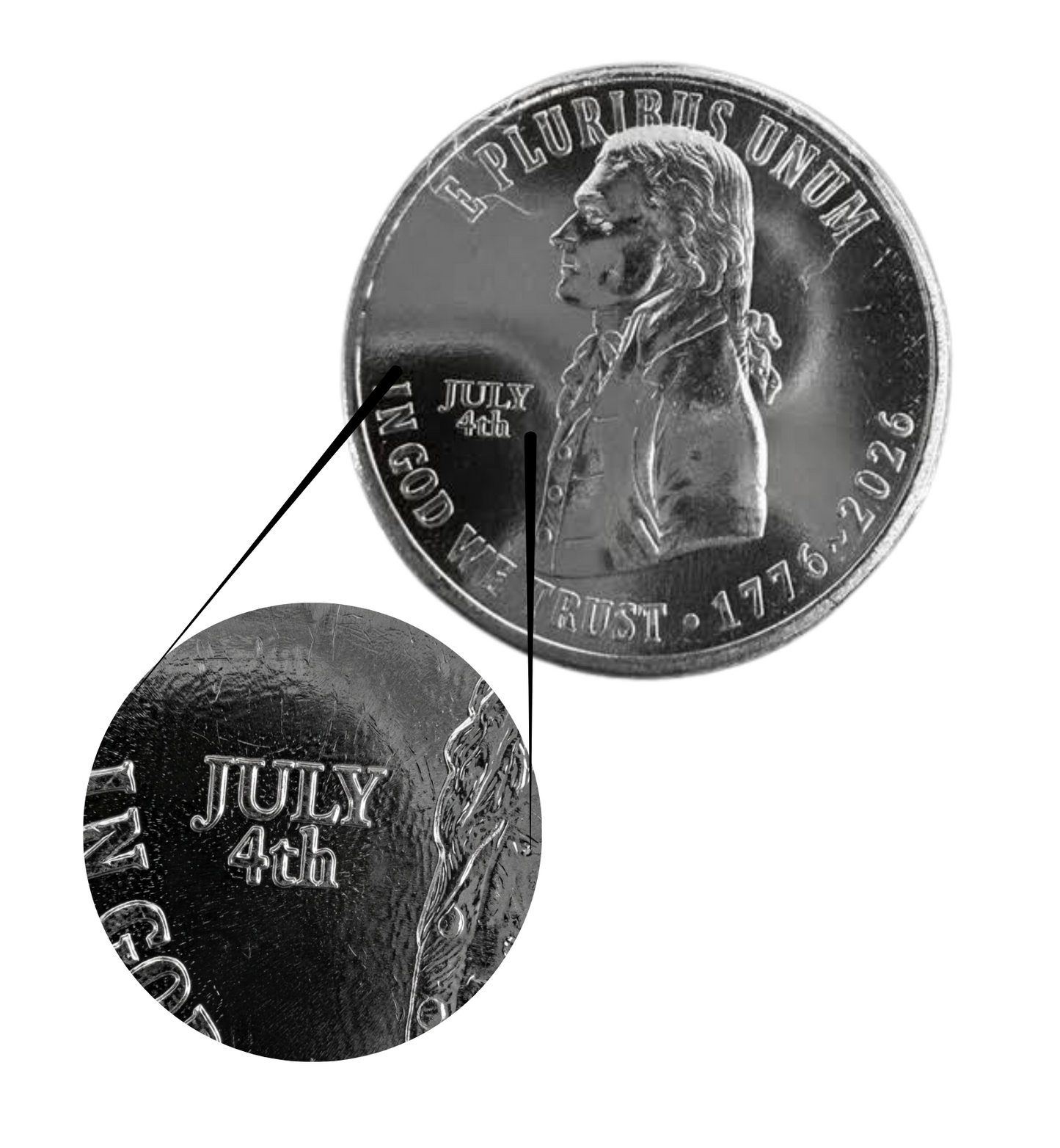 2026 Declaration of Independence Quarter "JULY 4th" Privy Mark
