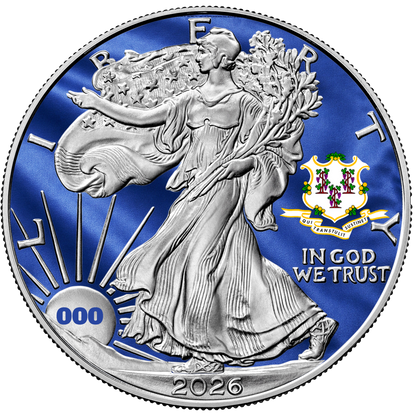 2026 State Flags Silver Eagle - Connecticut Limited Edition